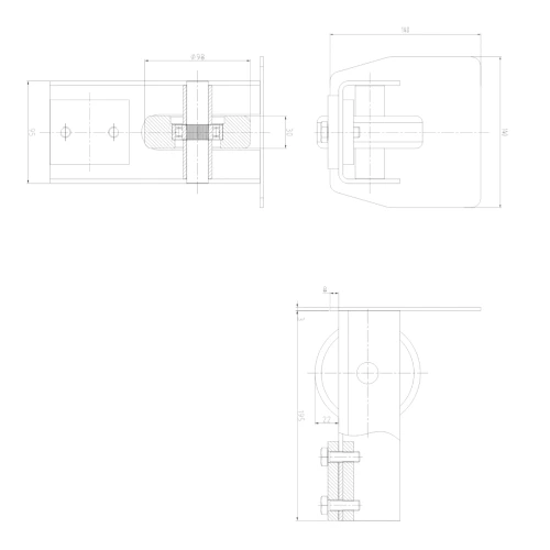 PSG Auffahrrolle 140 mm mit Abschluss für selbsttragendes Schiebetor 001-299 (2)