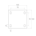 PSG verstellbares Torscharnierband M20 mit Schild 100×100 mm verzinkt – schwarzes Auge 001-373 (4)