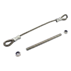 PSG Sicherheitsseil aus Stahl für Flügeltor 300 mm mit Gewindestab M12