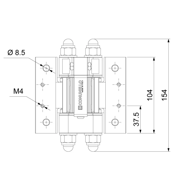 Comunello Albatros Piccolo – Scharniersystem für Falttor bis 4 m / 100 kg 001-530 (7)