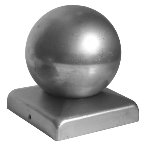 Verzinkter Stahl-Zaunaufsatz 80×80 mm mit Kugel ∅ 80 mm 001-565 (1)