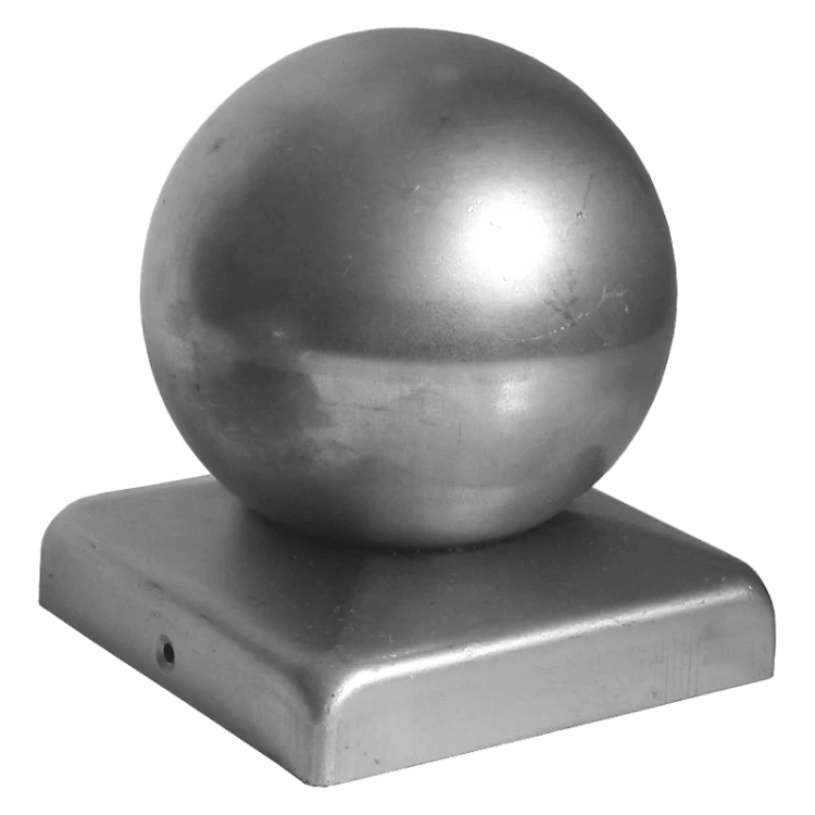 Verzinkter Stahl-Zaunaufsatz 80×80 mm mit Kugel ∅ 80 mm 001-565 (1)