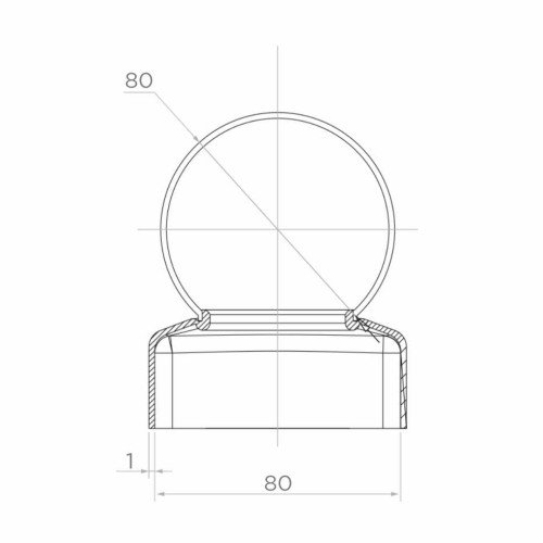 Verzinkter Stahl-Zaunaufsatz 80×80 mm mit Kugel ∅ 80 mm 001-565 (2)