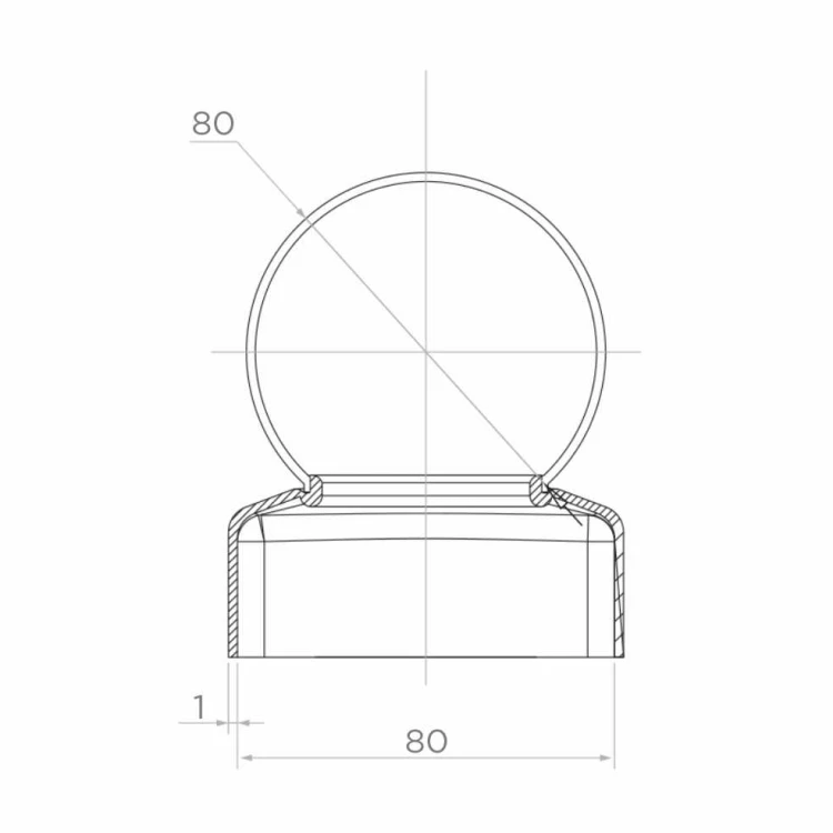 Verzinkter Stahl-Zaunaufsatz 80×80 mm mit Kugel ∅ 80 mm 001-565 (2)