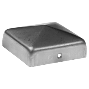 Briefkastenförmige Stahlabdeckung für Zaunpfosten 120×120 mm – roh