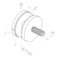 Glashalter Punktbefestigung für Glas 8-17,52 mm Ø 50/8/M10x50 AISI 304 flaches System schwarz 000-505 (3)