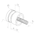 Punkthalter für Glas 6-12 mm fi 30/13/M8x40 AISI 304 flaches System kupfer 000-481 (3)