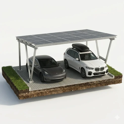 Solarcarport VICA für 2 Fahrzeuge SOLO Photovoltaik-Parkplatz GPV-105-02 (1)