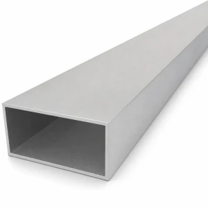 Rechteckiges Aluminiumrohr 40×80×2 mm – geschlossenes Profil EN AW-6060, Länge 2000 mm