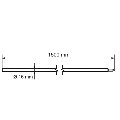 Erdungsstab (zusammensteckbar) mit Morse-Kegelverbindung ø 16 x 1500 mm – feuerverzinkter Stahl 001-774 (2)