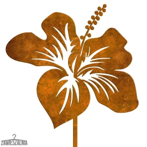 Gartenstecker – Gartendekoration Hibiskus aus Cortenstahl 19×97 cm