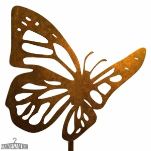 Gartenstecker – Gartendekoration Rostiger Schmetterling aus Corten-Stahl XL 19×99 cm