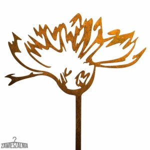 Zawieszalnia – Gartendekoration aus Cortenstahl Rostiges Kornblume XL auf Stab