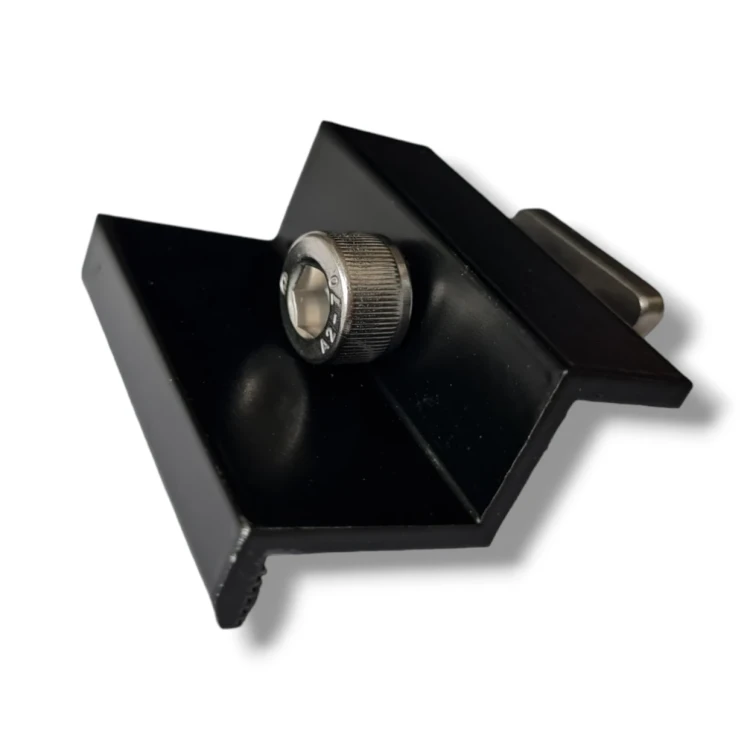 Endklemme 35mm mit Schraube und Einsatz - Schwarz lackiert PV-03-25