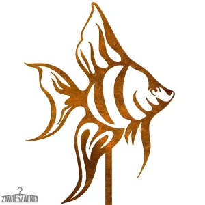 Zawieszalnia – Gartendekoration aus Stahl Fisch Ofelia XXL auf Corten-Stab