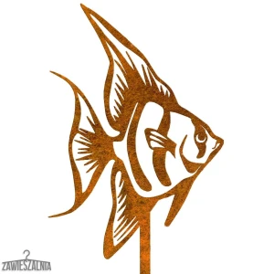 Gartenschmuck – rostiger Dekofisch Luiza XXL auf Stab 16×103 cm