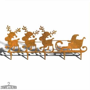 Zawieszalnia – Weihnachtliche Gartendekoration Fröhliche Rentiere XXL 114 cm Cortenstahl