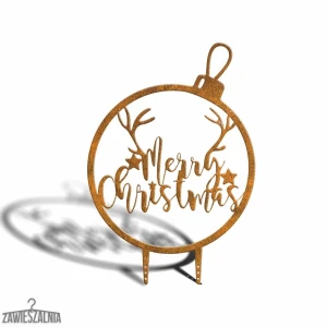 Zawieszalnia – Gartendekoration Weihnachtskugel Merry Christmas XL 77 cm aus Corten-Stahl