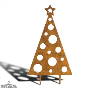 Gartendeko-Weihnachtsbaum XXL 92 cm aus Cortenstahl, Punktmuster