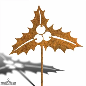 Gartenstecker – Gartendekoration rostiger Stechpalme XL 92 cm aus Cortenstahl