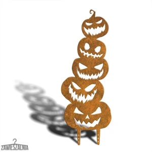 Gartendeko Stracho Kürbisse XL 78 cm – Halloweendekoration aus Cortenstahl