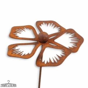Gartenschmuck 3D Rostiges Immergrün XL aus Corten-Stahl 83 cm – Steckdekoration
