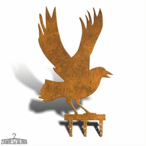 Zawieszalnia – Garten-Vogelscheuche Rabe XL 38×64 cm Corten-Stahl mit Patina