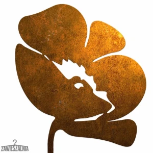 Zawieszalnia Biżuteria Ogrodowa – dekorativer Mohn aus Cortenstahl XL 14×96 cm
