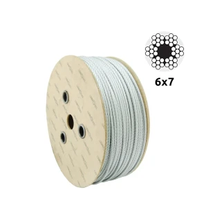 Verzinktes Stahlseil Ø5,0 mm 6×7 mit Fasereinlage – Verkauf pro Meter