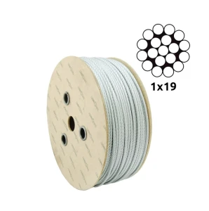 Verzinktes Stahlseil Ø2,0 mm einlitzig 1×19 – Verkauf pro Meter
