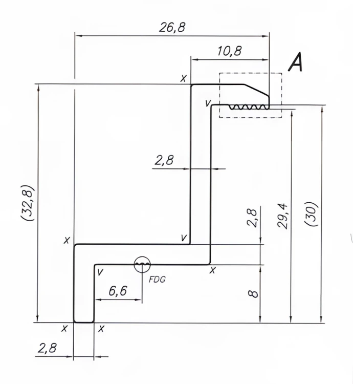 Seitenklemme H30 schwarz eloxiert – PV-Endklemme L50 PV-03-02 (3)