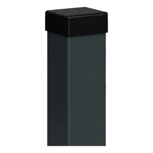 Zaunpfosten 80x80 mm graphit RAL 7016 mit Abdeckkappe – 2,0 lfm