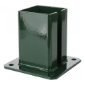 Stahl-Fußplatte für Zaun- und Torpfosten 100×100 mm, grün RAL 6005 000-791 (1)