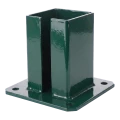 Stahl-Fußplatte für Zaun- und Torpfosten 100×100 mm, grün RAL 6005 000-791 (2)