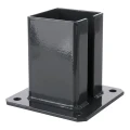 Stahlbodenplatte für Zaunpfosten 100×100 mm – Montagefuß Anthrazit RAL 7016 000-792 (1)