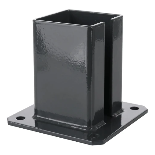 Stahlbodenplatte für Zaunpfosten 100×100 mm – Montagefuß Anthrazit RAL 7016 000-792 (1)