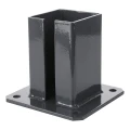 Stahlbodenplatte für Zaunpfosten 100×100 mm – Montagefuß Anthrazit RAL 7016 000-792 (2)