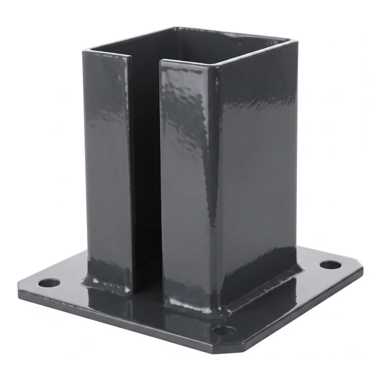 Stahlbodenplatte für Zaunpfosten 100×100 mm – Montagefuß Anthrazit RAL 7016 000-792 (2)