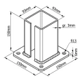 Stahlbodenplatte für Zaunpfosten 100×100 mm – Montagefuß Anthrazit RAL 7016 000-792 (3)