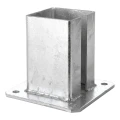 Stahl-Bodenplatte (Fußplatte) für Zaun- und Torpfosten 100×100 mm, feuerverzinkt 000-789 (1)