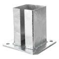Stahl-Bodenplatte (Fußplatte) für Zaun- und Torpfosten 100×100 mm, feuerverzinkt 000-789 (2)