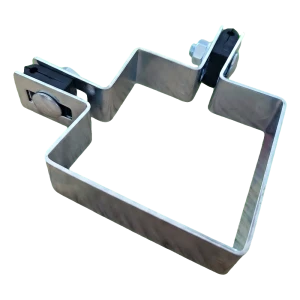 Zaun-Eckschelle 80×80 mm verzinkt – Montageset mit Distanzstücken