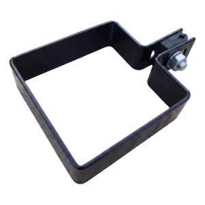 Endschelle für Zaunpfosten 80×80 mm schwarz RAL 9005 – Montageset
