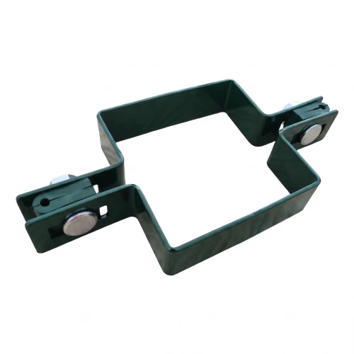 Zaunpaneel-Zwischenschelle, quadratisch, 80×80 mm, grün RAL 6005 001-614 (1)