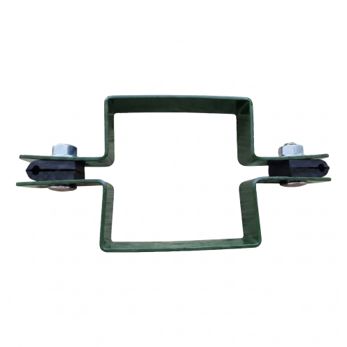 Zaunpaneel-Zwischenschelle, quadratisch, 80×80 mm, grün RAL 6005 001-614 (2)