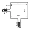 Eck-Zaunschelle 80×80 mm grün RAL 6005 – komplettes Montageset 001-610 (4)