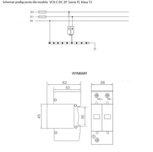 VCX Überspannungsableiter DC 1000V 20kA 4,0kV zweipolig Typ 2 Klasse C GPV-401-13 (7)