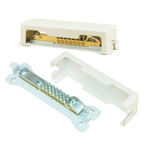 Potentialausgleichsschiene Pawbol 8 Anschlüsse Kupferschiene 176x52x52mm grau