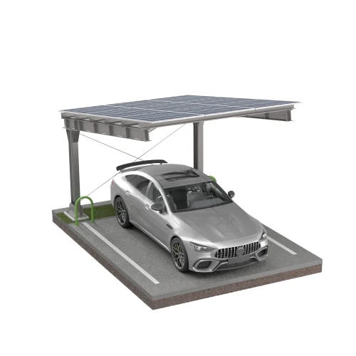 Solarcarport für 1 Fahrzeug L 5,7m x 3,3m Photovoltaik-Parkplatz GPV-101-06