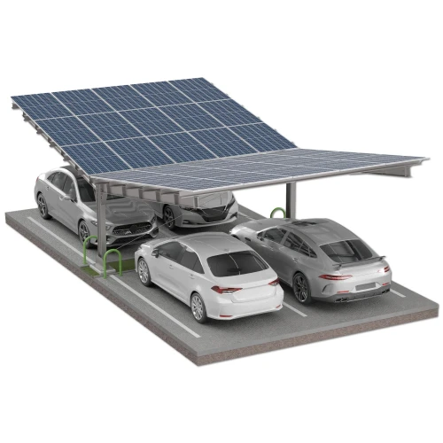 Solarcarport für 4 Fahrzeuge T 11,4m x 5,2m Photovoltaik-Parkplatz GPV-101-13